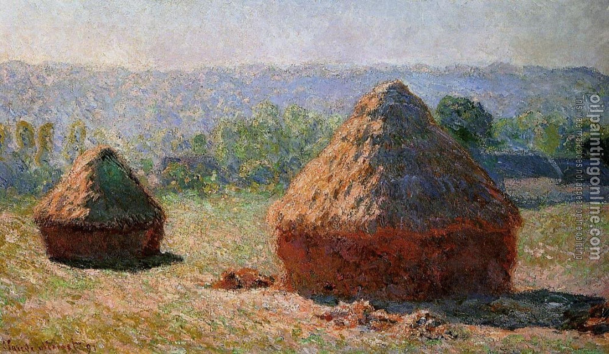 Monet, Claude Oscar - Grainstacks at the End of Summer, Morning Effect